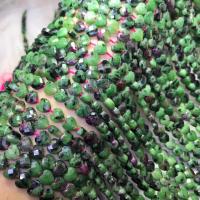 Gemstone Jewelry Beads, Ruby in Zoisite, Flat Heart, polished, DIY & faceted, green, 3x4mm, Sold Per Approx 15 Inch Strand