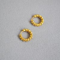 Messing Huggie Hoop Ohrringe, goldfarben plattiert, für Frau, 15mm, verkauft von Paar