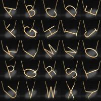 Edelstahl Schmuck Halskette, Alphabet-Buchstabe, plattiert, Modeschmuck & Buchstaben sind von A bis Z & für Frau, keine, 470+70*32mm, verkauft von Strang