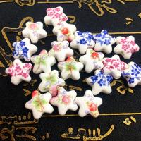 Printing Porcelain Beads, Star, DIY, more colors for choice, 16x7.50mm, Hole:Approx 2mm, Sold By PC