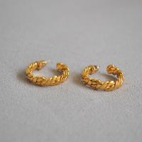 Messing Huggie Hoop Ohrringe, goldfarben plattiert, für Frau, 20mm, verkauft von Paar