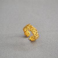 Žalvarinis Cuff Finger Ring, aukso spalva padengtas, Reguliuojamas & moters, 6mm, Pardavė PC