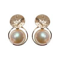 Zinc Alloy Drop Earrings with Plastic Pearl plated fashion jewelry & for woman nickel lead & cadmium free Sold By Pair