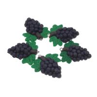 Polymer Clay Pendler, Grape, du kan DIY, lilla, longevity34-36mm,width31-33mm, 100pc'er/Bag, Solgt af Bag