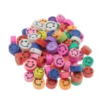 Polymer Ton Perlen , Lächelndes Gesichte, unterschiedliche Farbe und Muster für die Wahl & DIY, keine, 10x10mm, 1000PCs/Tasche, verkauft von Tasche