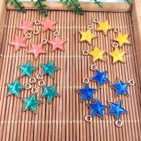 Tibetan Style Star Pendant, plated, DIY & enamel, more colors for choice, nickel, lead & cadmium free, 13x15x2mm, Approx 100PCs/Bag, Sold By Bag