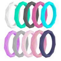 Finger Ring Jewelry, Silicone, 10 pieces & Unisex & different size for choice, more colors for choice, 3mm , 2mm, US Ring Size:4-10, Sold By Set