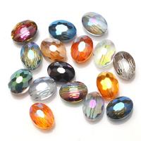 Oval Crystal Beads, polished, DIY & faceted, more colors for choice, 9mmX12mm, 60PCs/Bag, Sold By Bag