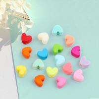 Solid Color Akril gyöngyök, Szív, DIY, több színt a választás, 11x9mm, 500/G, Által értékesített G