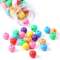 Perles acrylique de couleur unie, moulage par injection, DIY, plus de couleurs à choisir, 10mm, 500/sol, Vendu par sol