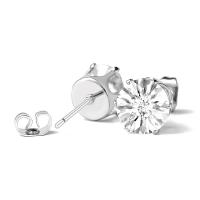 Stainless Steel Stud Earrings with Cubic Zirconia fashion jewelry & Unisex silver color Sold By PC