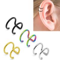 Stainless Steel Clip Earring, fashion jewelry & Unisex, more colors for choice, Sold By PC