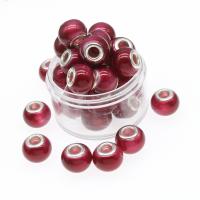 Resin European Beads, Round, different color and pattern for choice & DIY, more colors for choice, 14*11mm, Hole:Approx 5mm, 300PCs/Bag, Sold By Bag