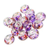 Resin European Beads, Round, different color and pattern for choice & DIY, more colors for choice, 14*9mm, Hole:Approx 5mm, 300PCs/Bag, Sold By Bag