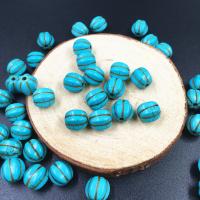 Turquoise Beads, Natural Turquoise, Pumpkin, polished, DIY & different size for choice, blue, 10Strands/Bag, Sold By Bag