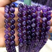 Natural Amethyst Beads, Oval, polished, DIY, purple, 2Strands/Bag, Sold By Bag