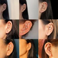 Zinc Alloy Earring Wrap plated fashion jewelry & for woman & with cubic zirconia nickel lead & cadmium free Sold By PC