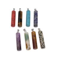 Biżuteria wisiorki kamienie, Agat, Kolumna, obyty, inny kolor i wzór do wyboru & DIY, dostępnych więcej kolorów, 45*10*10mm, otwór:około 3mm, sprzedane przez PC