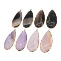 Agate Jewelry Pendants, Teardrop, plated, DIY, more colors for choice, 55*26*6mm, Hole:Approx 1mm, Sold By PC