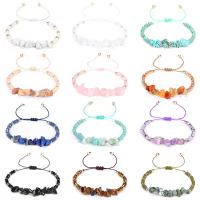 Gemstone Bracelets, Seedbead, with Natural Gravel, plated, fashion jewelry & adjustable & for woman, more colors for choice, Sold By Strand