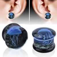 Piercing Tunnel, Glass, Unisex & different size for choice & luminated, Sold By Pair