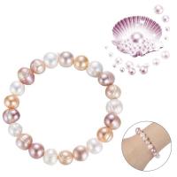 Freshwater Cultured Pearl Bracelet, Freshwater Pearl, plated, fashion jewelry & Unisex, more colors for choice, 7-8mm, Sold By PC