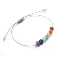 Gemstone Bracelets Agate with Waxed Cotton Cord plated fashion jewelry & for woman 6mm Sold By Strand