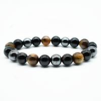Gemstone Bracelets Natural Stone with Agate plated fashion jewelry & Unisex Sold By Strand