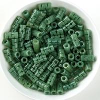 Natural Jade Beads Jade Burma Column Carved DIY green Sold By PC