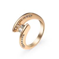 Brass δάχτυλο του δακτυλίου, Ορείχαλκος, χρώμα επίχρυσο, διαφορετικό μέγεθος για την επιλογή & για τη γυναίκα & με στρας, νικέλιο, μόλυβδο και κάδμιο ελεύθεροι, Sold Με PC