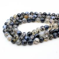 Prirodni Dragon vene ahat perle, Pucketanje Agate, Krug, uglađen, možete DIY & različite veličine za izbor, Prodano By Strand