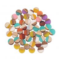 Fashion Resin Cabochons with Wood DIY mixed colors 10mm Sold By Bag