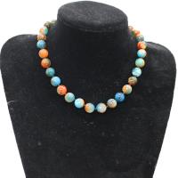 Agat halskæde, Agate, Runde, poleret, mode smykker & for kvinde, flere farver til valg, 12*12mm, Solgt af Strand