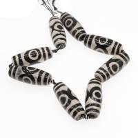 Natural Tibetan Agate Dzi Beads, Round, DIY, white and black, 40*16*40mm, Sold Per 38 cm Strand