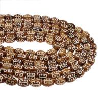 Ágata natural tibetano Dzi Beads, Ágata tibetana, elipse, DIY, marrom, 10*14mm, vendido para 38 cm Strand
