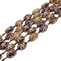 Natürliche Tibetan Achat Dzi Perlen, Ellipse, DIY, gemischte Farben, 8*12mm, verkauft per 38 cm Strang