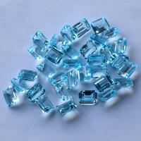 Natural Gemstone Cabochons Topaze Rectangle polished DIY blue Sold By PC