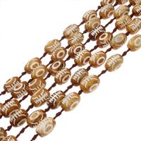 Natural Tibetan Agate Dzi Beads, Ellipse, DIY, more colors for choice, 22*15*22mm, Sold Per 38 cm Strand