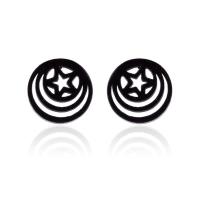 Stainless Steel Stud Earrings, Round, plated, fashion jewelry & for woman, more colors for choice, 9mm, Sold By Pair