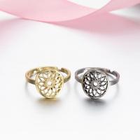 Stainless Steel Finger Ring Datura Stramonium plated Adjustable & fashion jewelry & for woman Sold By PC