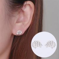 Stainless Steel Stud Earrings Hedgehog plated fashion jewelry & for woman Sold By Pair
