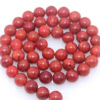 Synthetic Coral Beads Grass Coral Round DIY red Sold By Strand