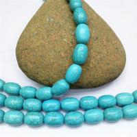 Perles turquoises, turquoise naturelle, tambour, poli, DIY, bleu, 13x18mm, Environ 22PC/brin, Vendu par brin