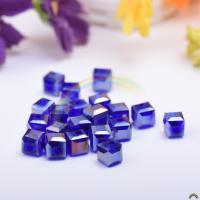Fashion Glass Beads Square plated DIY Sold By Bag
