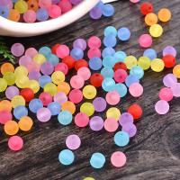 Frosted akryl perler, du kan DIY, blandede farver, 6mm, 1000pc'er/Bag, Solgt af Bag