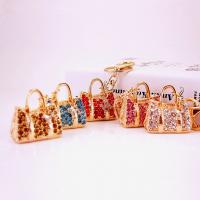 Bag Purse Charms Keyrings Keychains Zinc Alloy with Rhinestone portable & Unisex 10.1CM Sold By PC