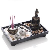Synthetische hars Zen Sandbox Ornament, Plein, voor thuis en op kantoor, 150x35x220mm, Verkocht door PC