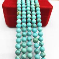 Turquoise Beads, Natural Turquoise, Round, polished, DIY & different size for choice, dark green, Sold By Strand