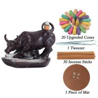 Backflow Incense Burner, Porcelain, plated, for home and office & durable, more colors for choice, 138x100x112mm, Sold By PC