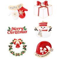 Christmas Brooches Zinc Alloy with enamel Christmas Design & fashion jewelry & Unisex Sold By PC